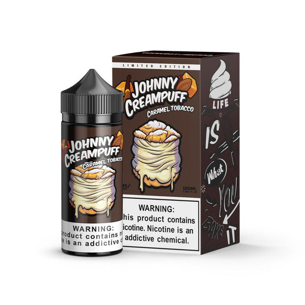 JOHNNY CREAMPUFF Caramel Tobacco 100ml available at Vape Hub Pakistan.