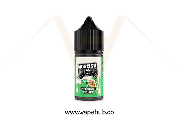 Moreish Puff Custards Apple Crumble Custards 30ML nicotine salt available at Vape Hub Pakistan.