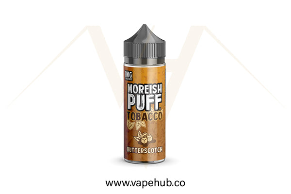 Moreish Puff Tobacco Butterscotch 120ML available at Vape Hub Pakistan.