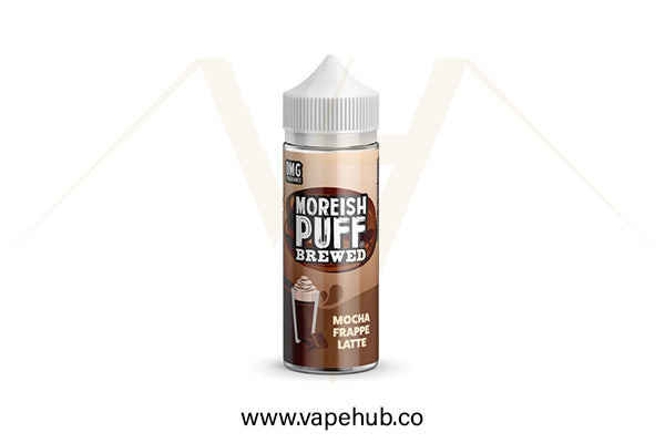 Moreish Puff Brewed Mocha Frappe Latte 120ML available at Vape Hub Pakistan.