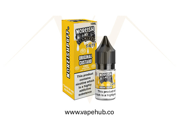 Moreish Puff Custards Original Custard 30ML nicotine salt available at Vape Hub Pakistan.