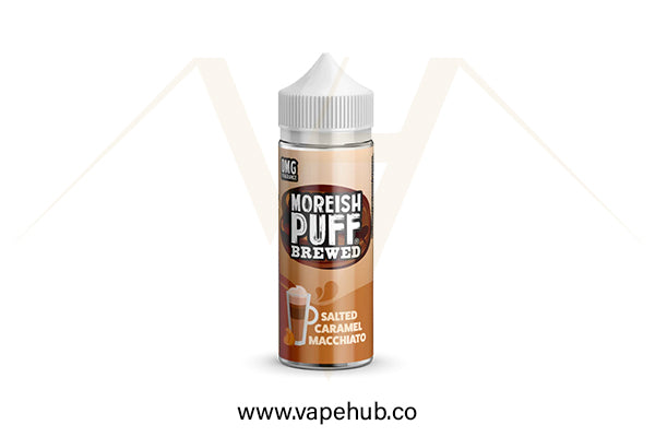 Moreish Puff Brewed Salted Caramel Macchiato 120ML available at Vape Hub Pakistan.