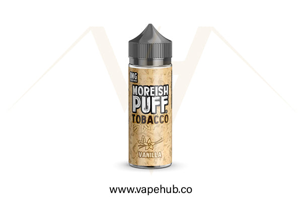 Moreish Puff Tobacco Vanilla 120ML available at Vape Hub Pakistan.