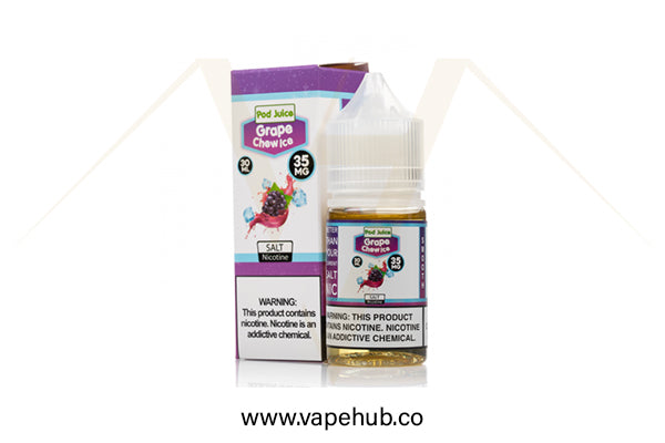 Pod Juice Grape Chew Ice 30ML nicotine salt available at Vape Hub Pakistan.