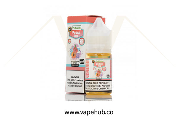 Pod Juice Peach ice 30ML nicotine salt available at Vape Hub Pakistan.