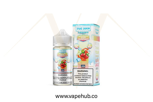 Pod Juice Strawberry Apple Watermelon Freeze 100ML available at Vape Hub Pakistan.