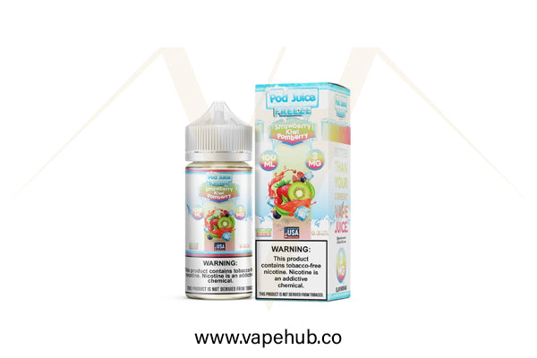 Pod Juice Strawberry Kiwi Pomberry Freeze 100ML available at Vape Hub Pakistan.