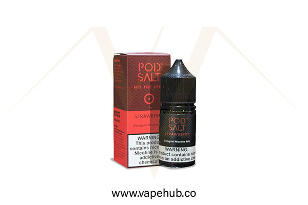 Pod Salt Strawberry 30ML nicotine salt available at Vape Hub Pakistan.