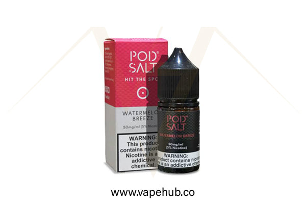 Pod Salt Watermelon Breeze 30ML nicotine salt available at Vape Hub Pakistan.