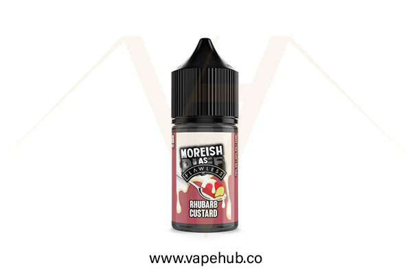 Moreish Puff Custards Rhubarb Custard 30ML nicotine salt available at Vape Hub Pakistan.