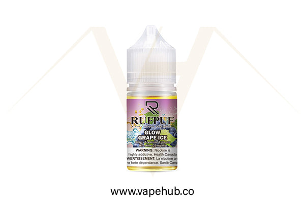 Rufpuf Glow Grape Ice nicotine salt 30ML available at Vape Hub Pakistan.