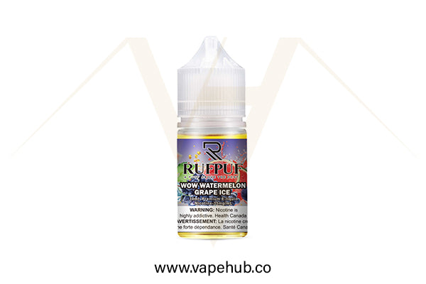 Rufpuf Wow Watermelon Grape Ice nicotine salt 30ML available at Vape Hub Pakistan.