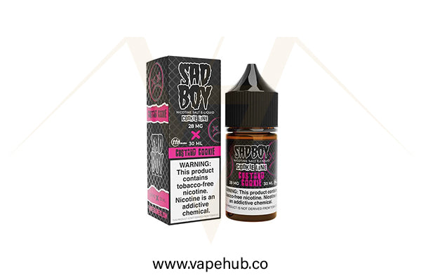 SADBOY Custard Cookie 30ml nicotine salt available at Vape Hub Pakistan.