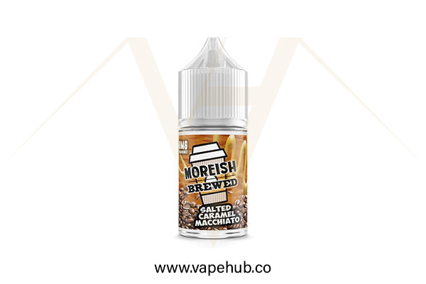 Moreish Puff Brewed Salted Caramel Macchiato 30ML nicotine salt available at Vape Hub Pakistan.